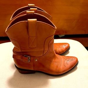 Western style shirt boot size 7 tan leather
